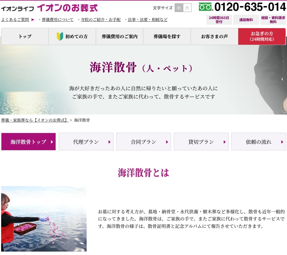 海洋散骨-イオンのお葬式