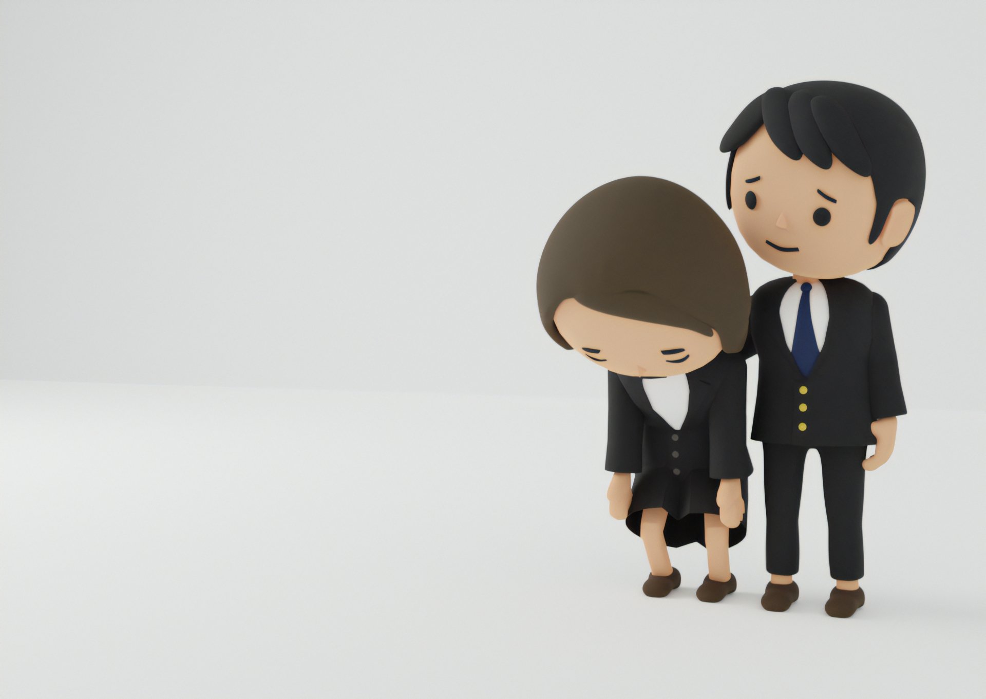 悲しむ遺族に寄り添うグリーフケアアドバイザーのイメージ画像