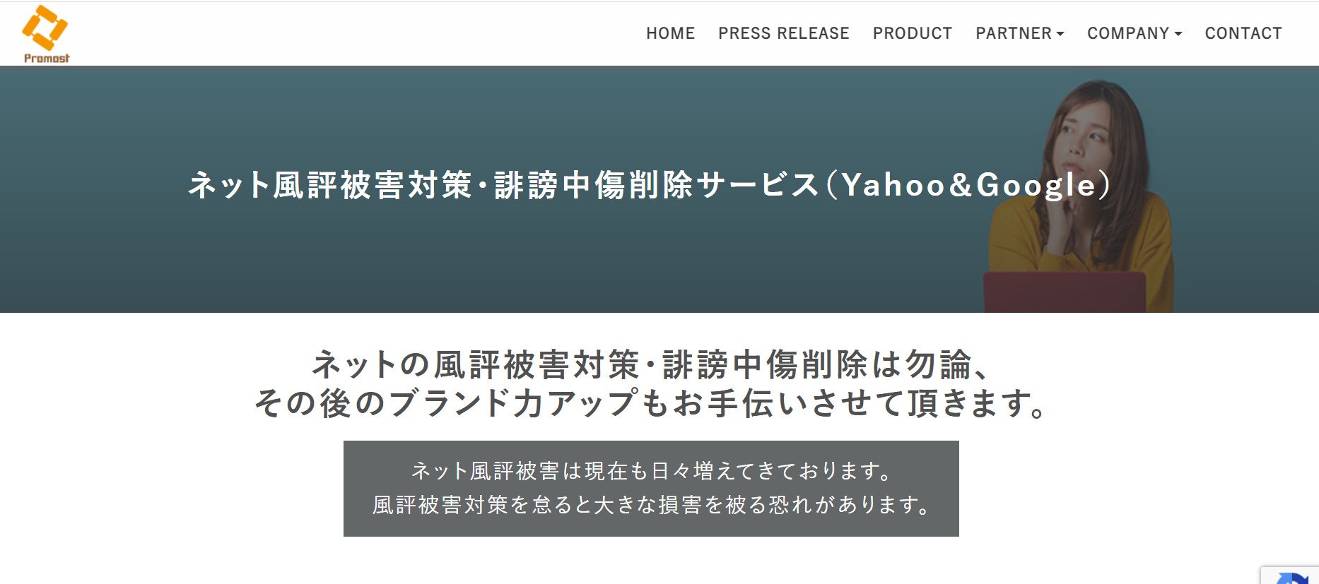出典：ネット風評被害対策・誹謗中傷削除サービス（Yahoo＆Google）は導入実績NO1のプロモストへ！ | 株式会社プロモスト