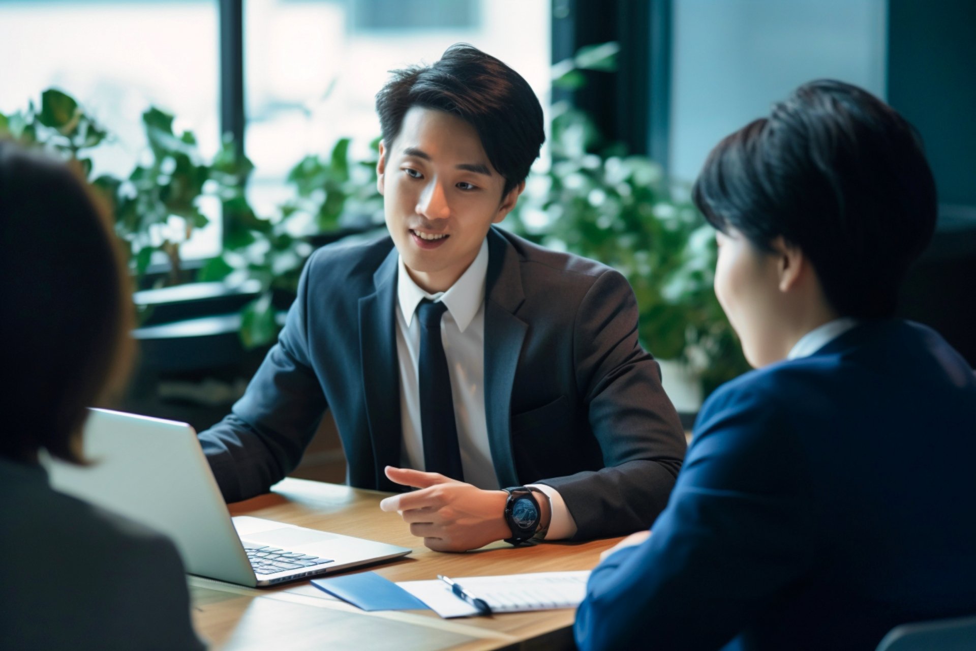 サジェスト対策について相談する葬儀社社員のイメージ