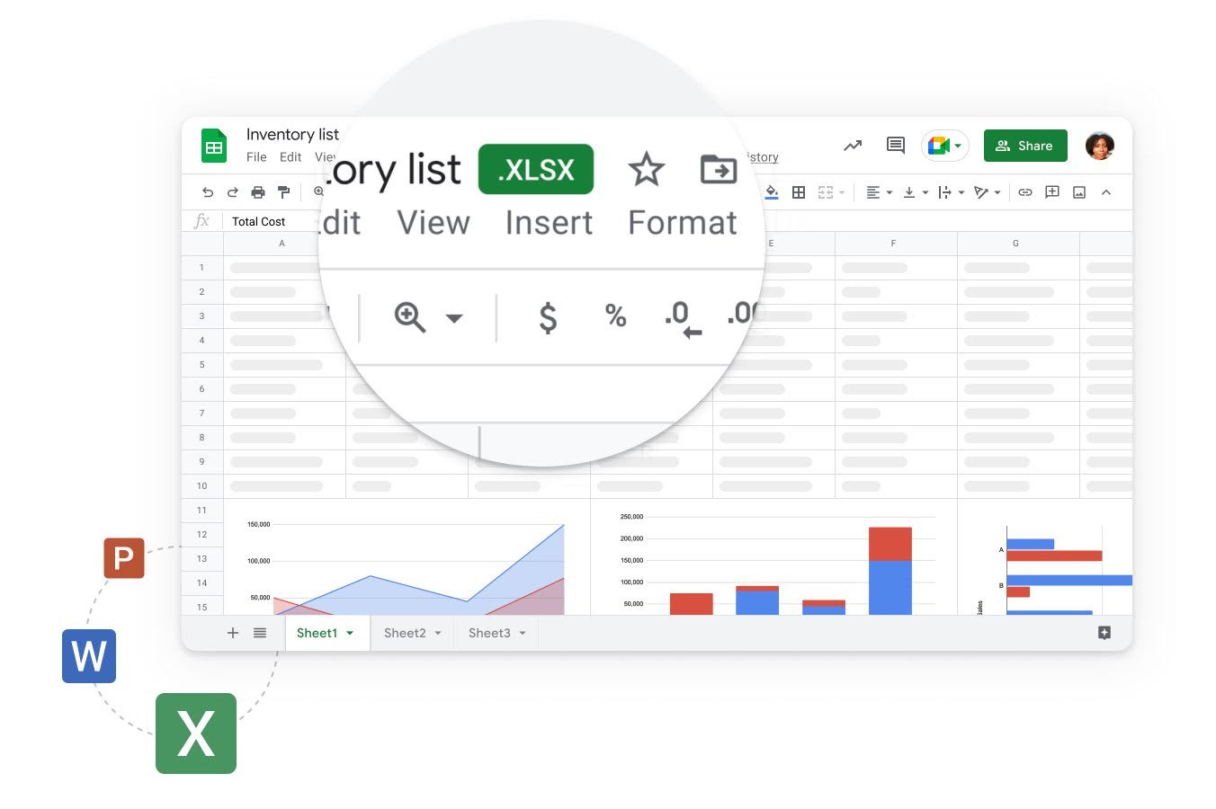 出典：Google Sheets: オンライン スプレッドシート エディタ | Google Workspace