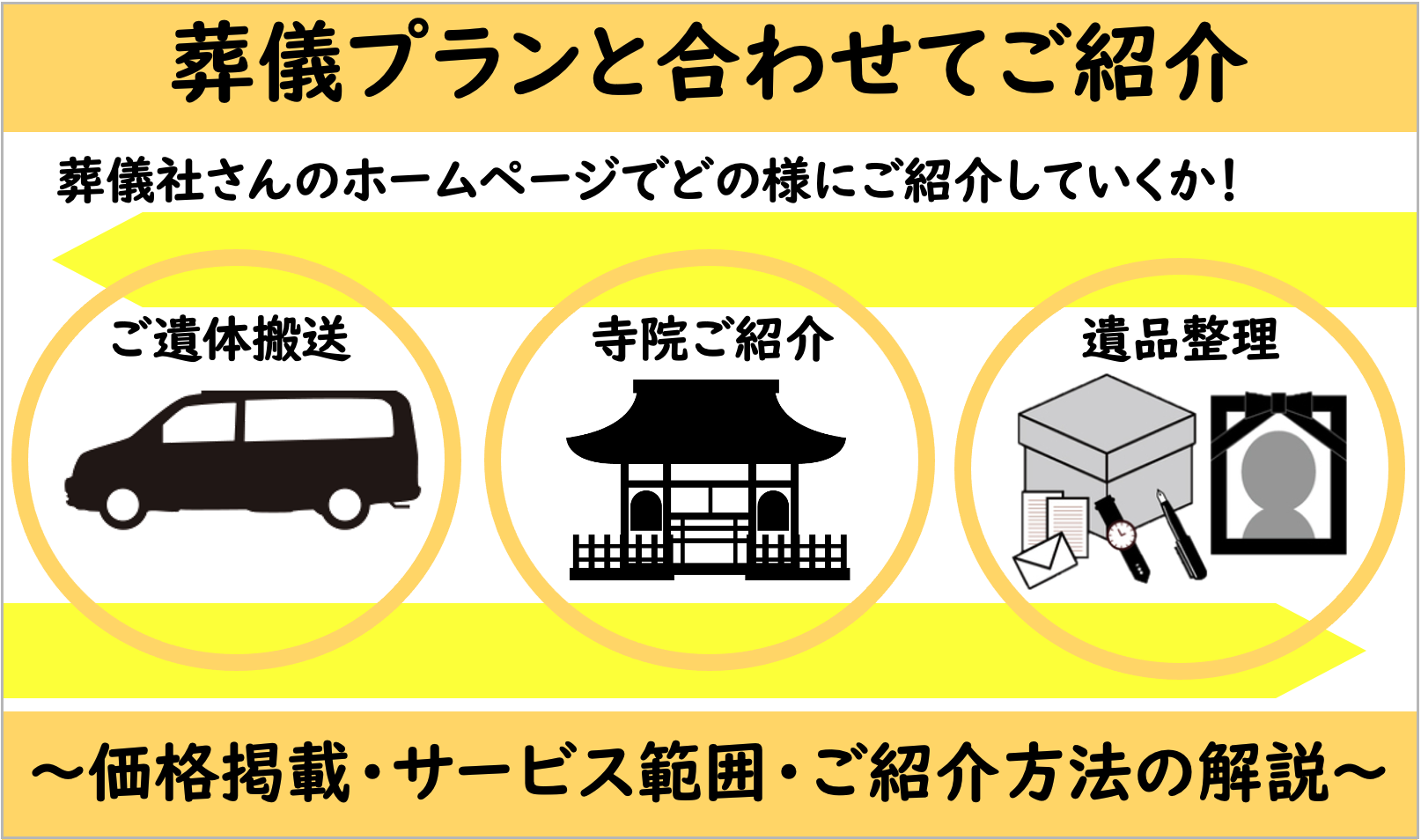 葬儀屋JPの葬儀プランと合わせて紹介したいご遺体搬送、寺院紹介、遺品整理サービスの徹底解説