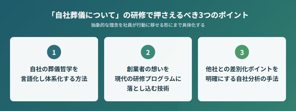 「自社葬儀について」研修で抑えるべきポイント