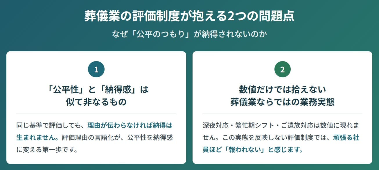 葬儀業の評価制度が抱える問題点